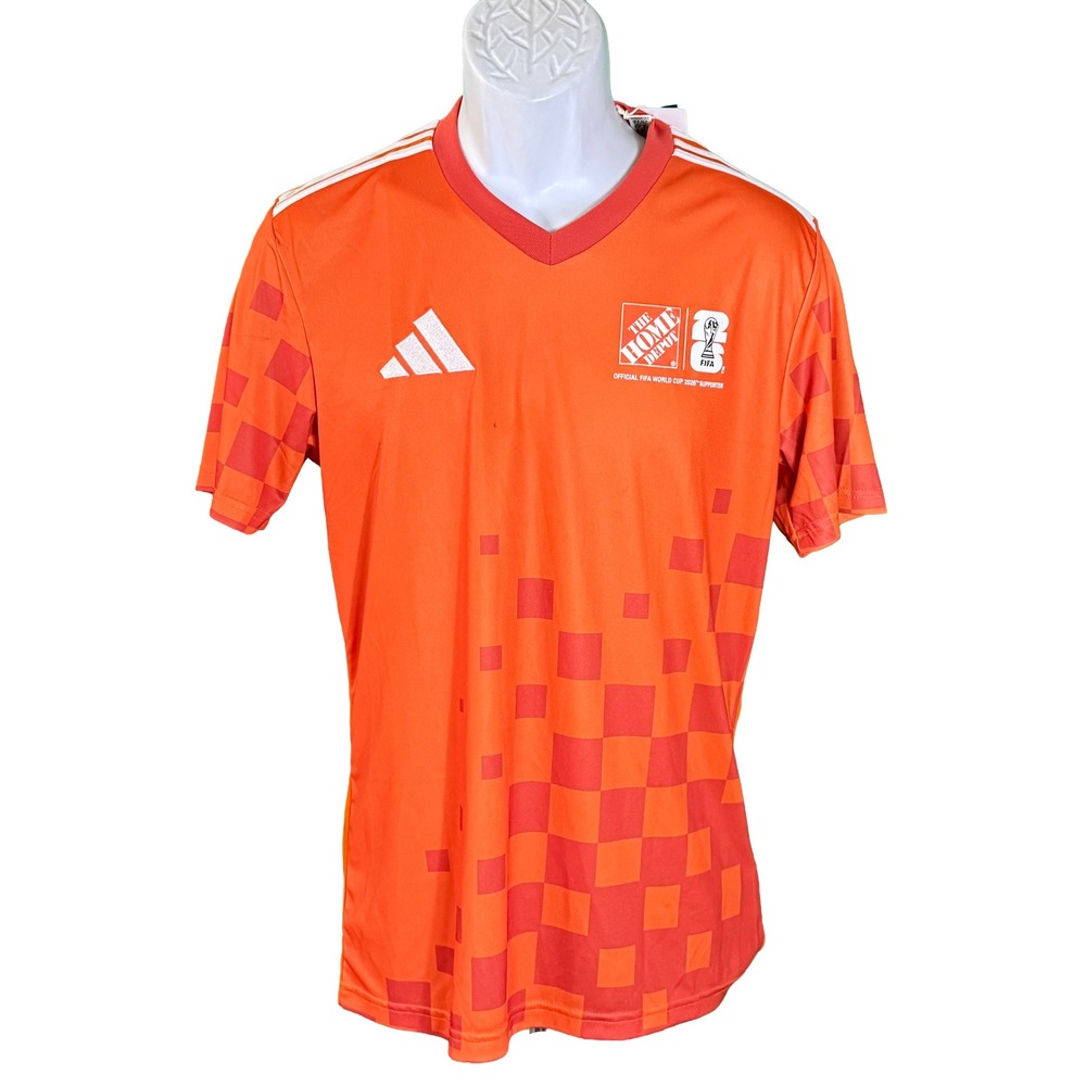 Adidas Soccer Jersey Mens Small Orange Home Depot FIFA World Cup 2026 Slim Fit